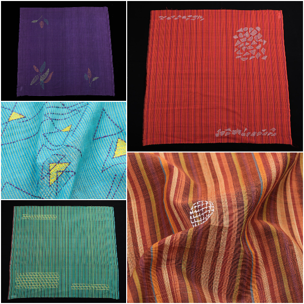 Bengal Kantha Embroidery Work Handloom Pure Cotton Blouse Pieces
