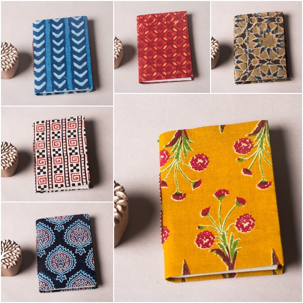 Ajrakh Fabric Cover Handmade Ruled Paper Diaries