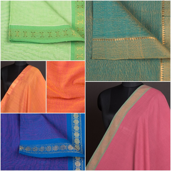 Mangalgiri Pure Handloom Cotton Zari Border Fabrics by Dastkar Andhra