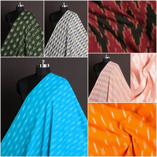 Pochampally Woven Ikat Washed Cotton Fabrics by Gajam Srinivas