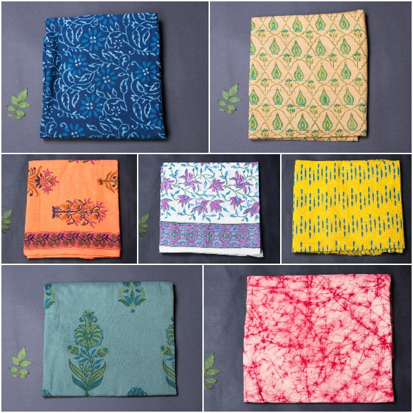 Hand Block & Screen Printed Cotton Precut Fabrics