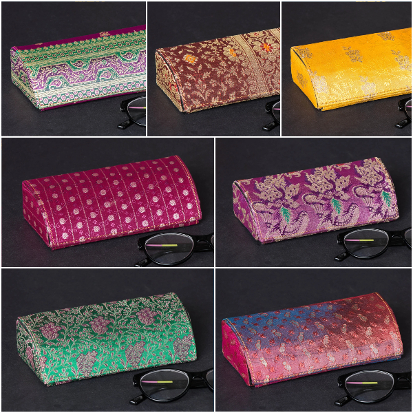 Brocade Silk Fabric Embellished Spectacle Cases