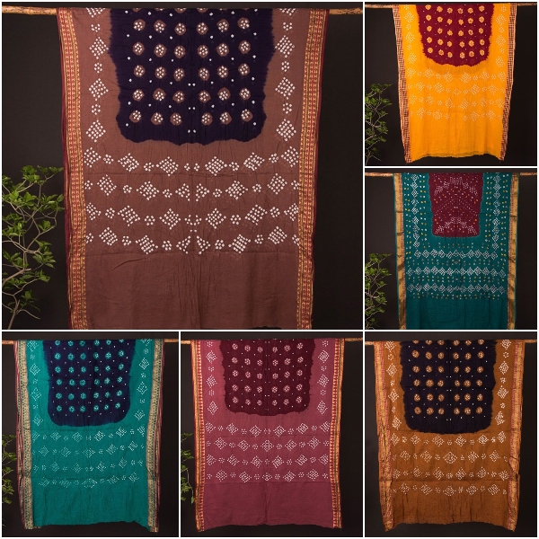 Kutchhi Bandhani Mul Cotton Sarees