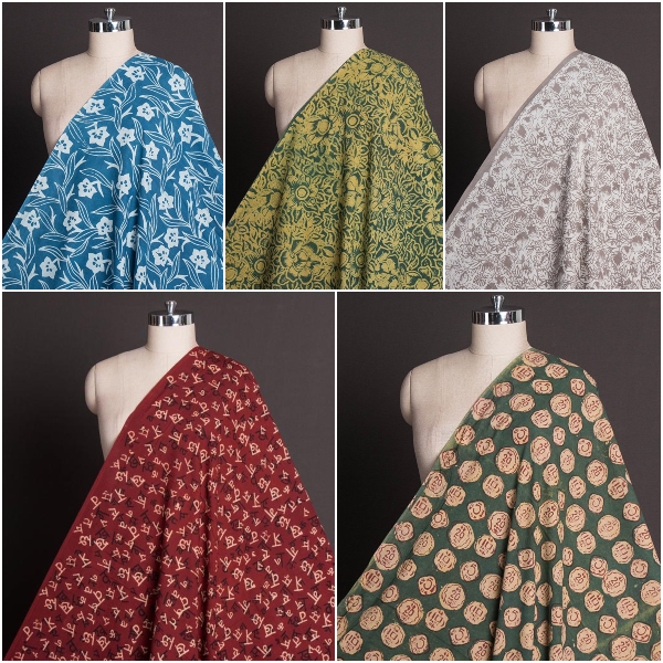 Bindaas Art Hand Block Print Natural Dyed Cotton Fabrics