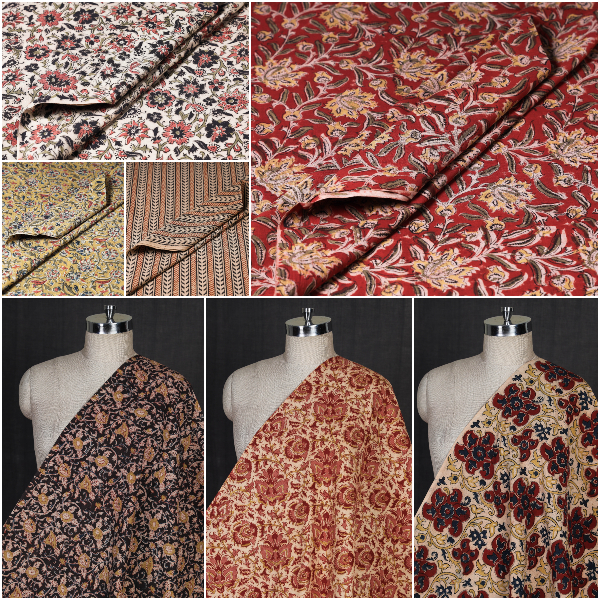 Kalamkari Hand Block Printed Natural Dyed Pure Cotton Fabrics