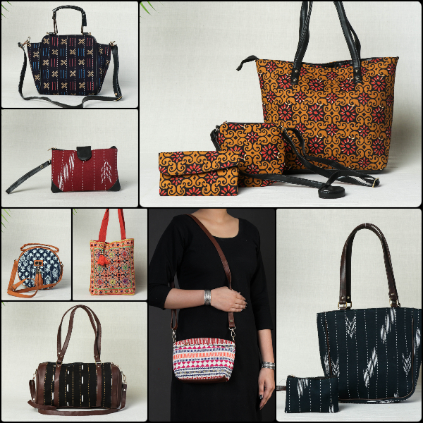 Handcrafted Kantha Work & Embroidered Cotton Hand, Sling Bags