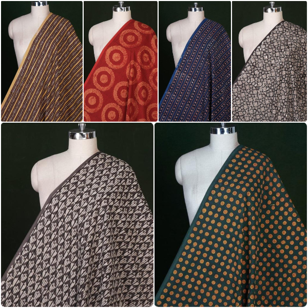 Traditional Pipad Block Print Natural Dyed Cotton Fabrics